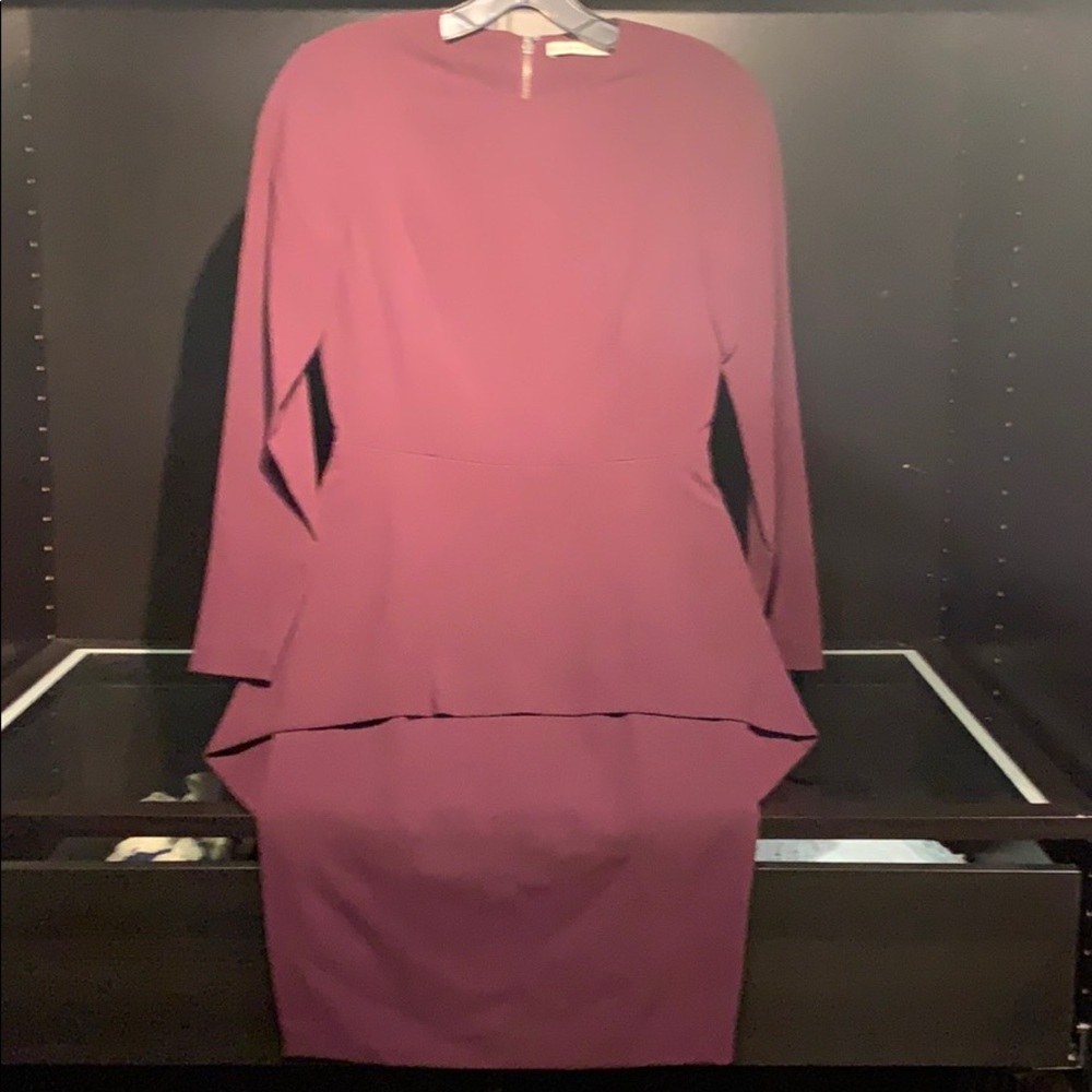 Alice + Olivia Linnea Crew Neck Peplum Dress